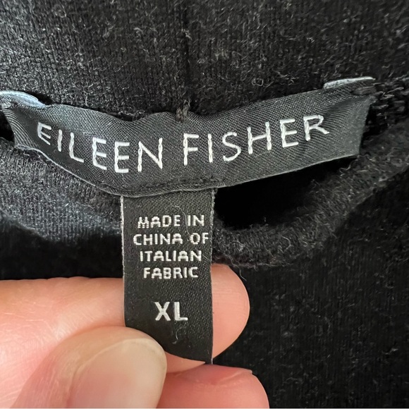 Eileen Fisher Women's XL Black Stretchy Viscose Straight Lego Pants. High Rise - Picture 5 of 9